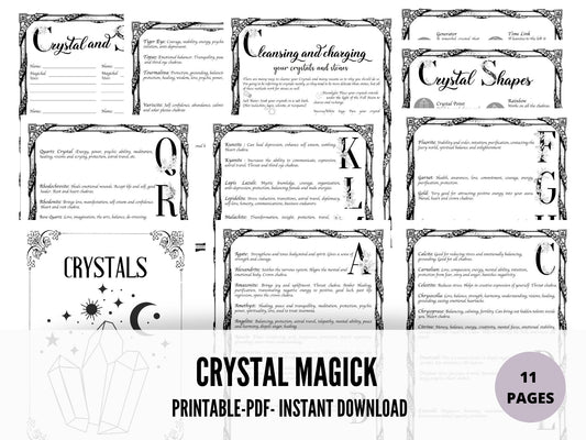 Crystal Magick Printable Grimoire Pages