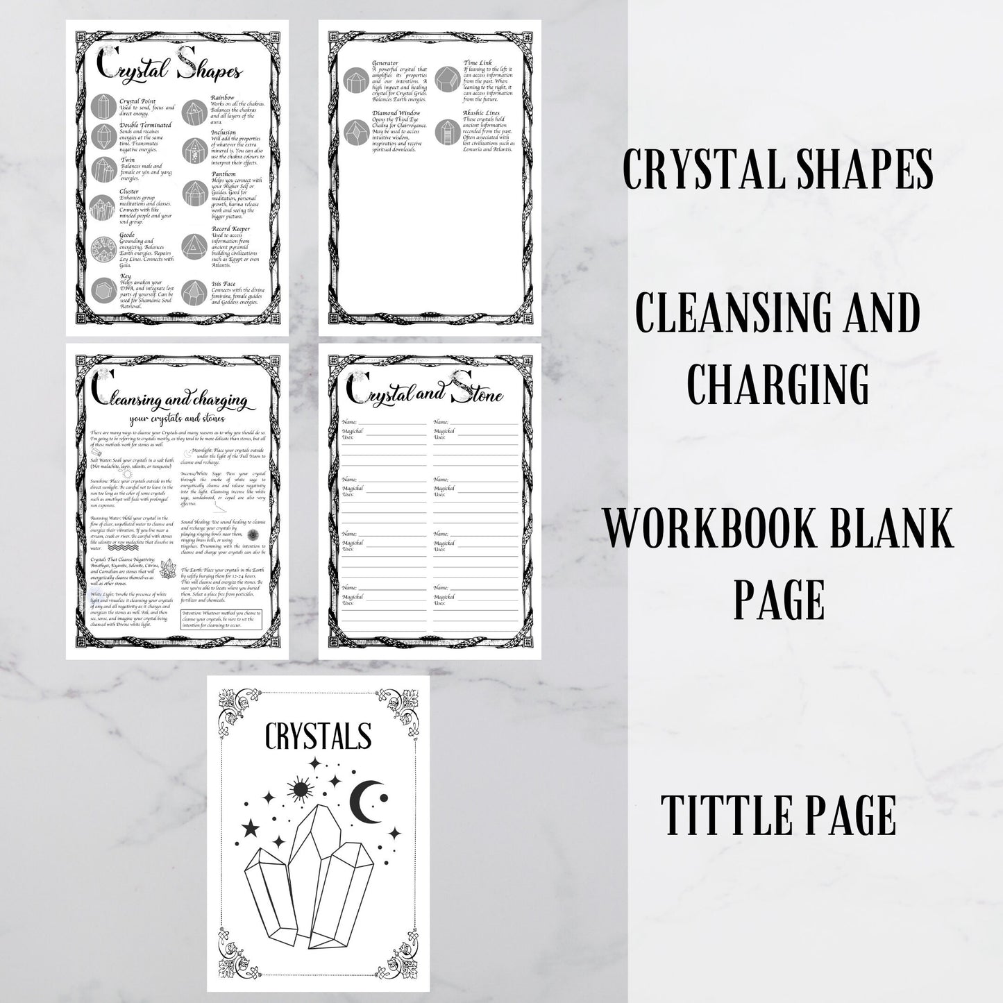 Crystal Magick Printable Grimoire Pages