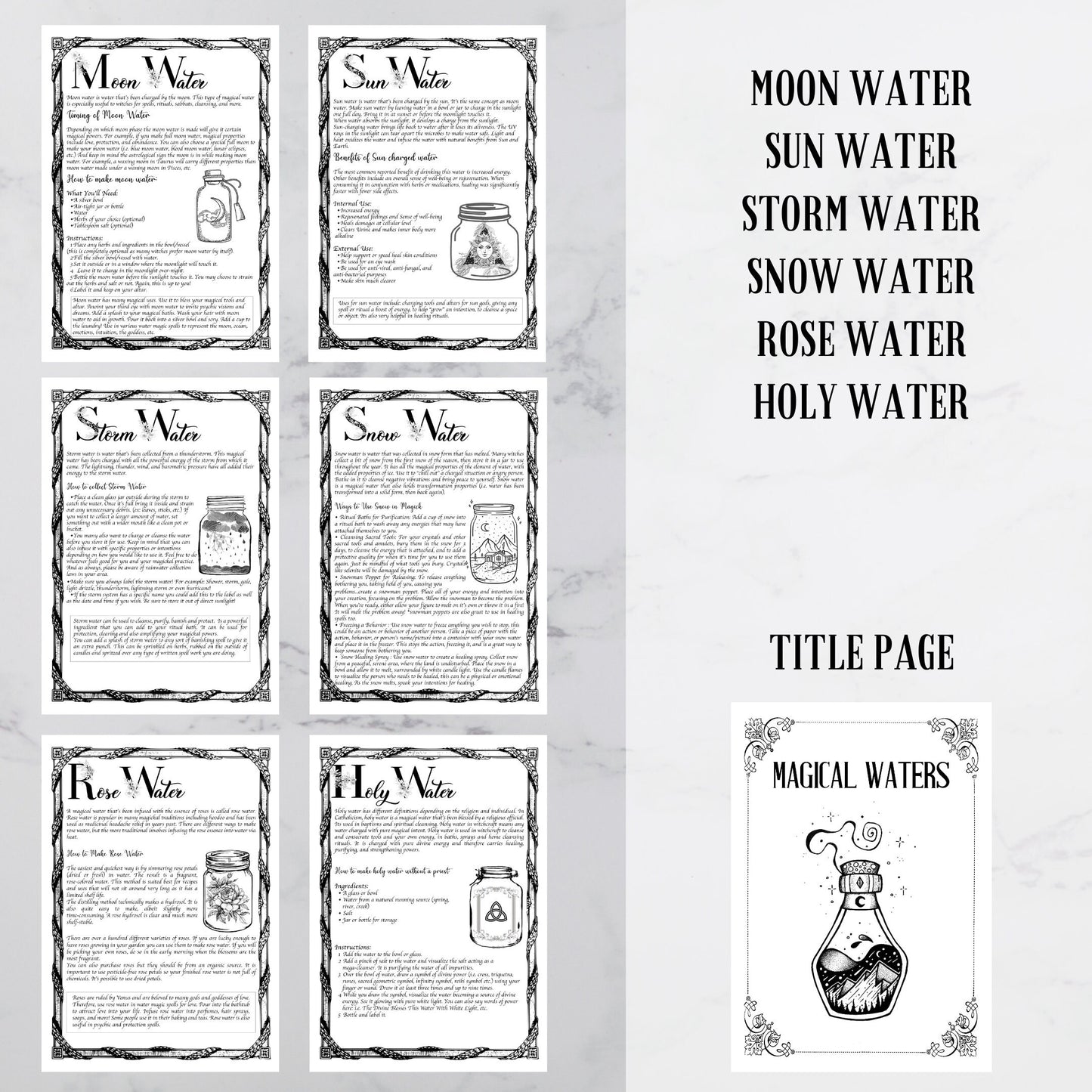 MAGICAL WATERS- Grimoire pages