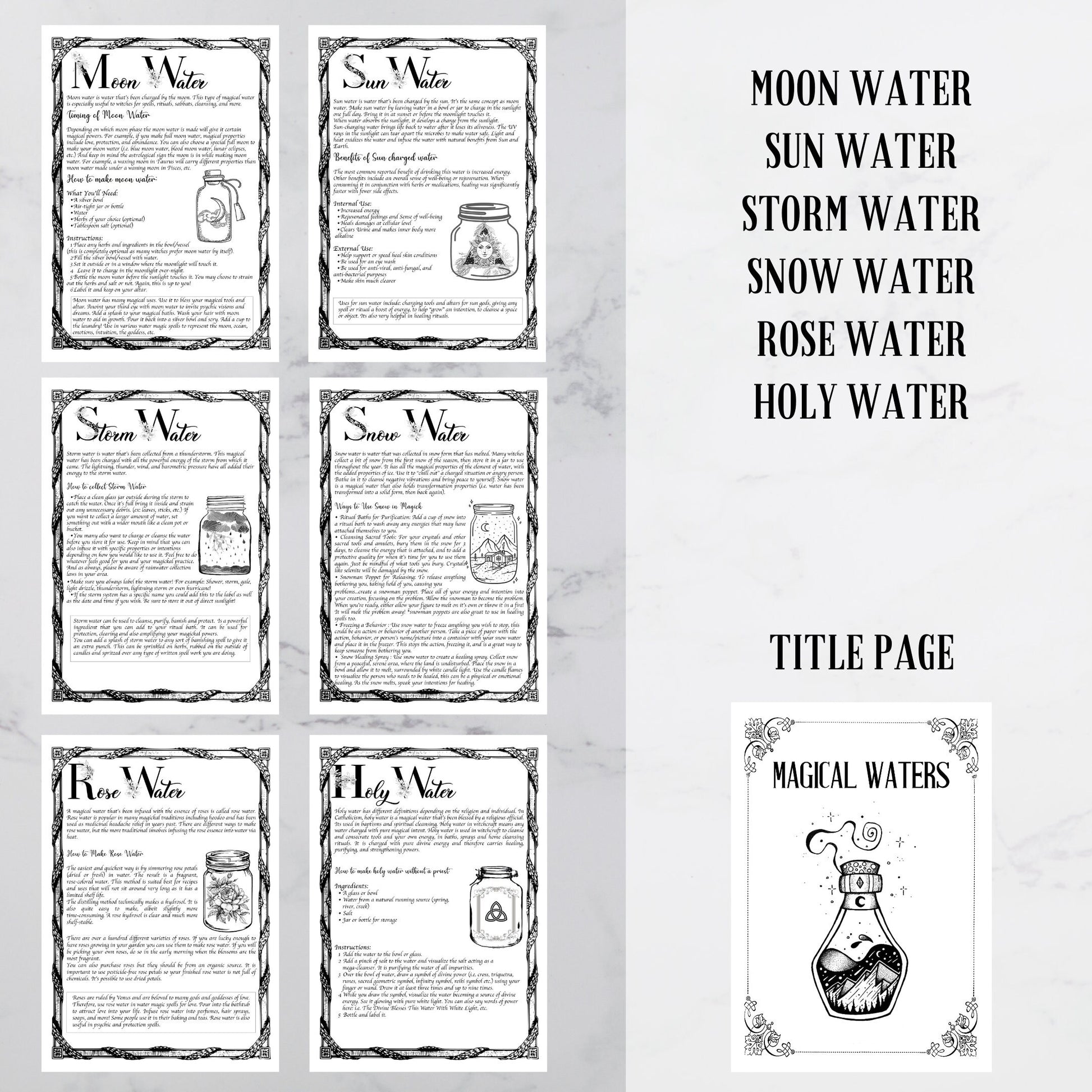 MAGICAL WATERS- Grimoire pages