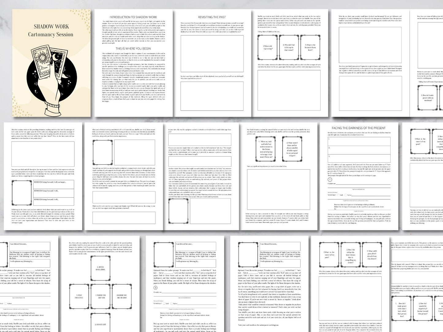 SHADOW WORK Cartomancy Session, Enlightenment Journal, Shadow work journal, Instant download