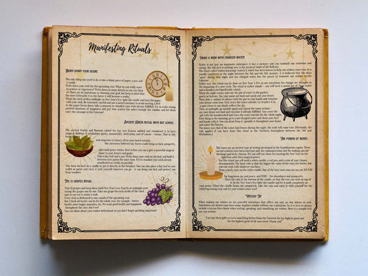 Manifesting Rituals for Creating an Awesome Year- Book of Shadows pages- Instant download- Grimoire pages