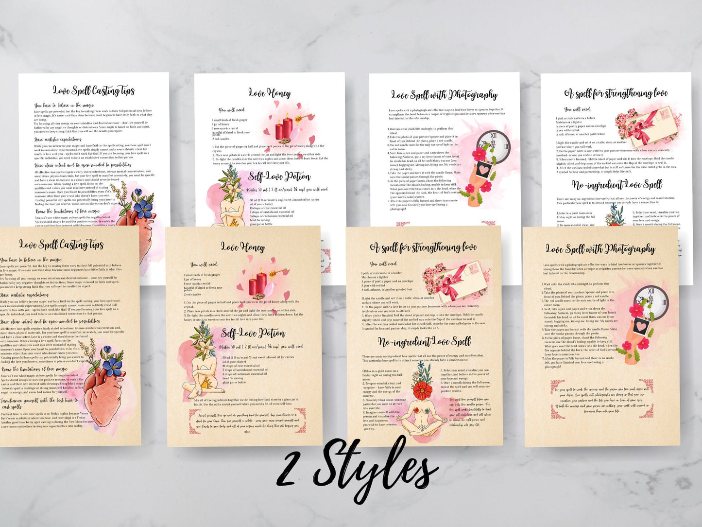 Valentine's Day Love Spells -Self Love Spell - Instant Download- 2 Styles