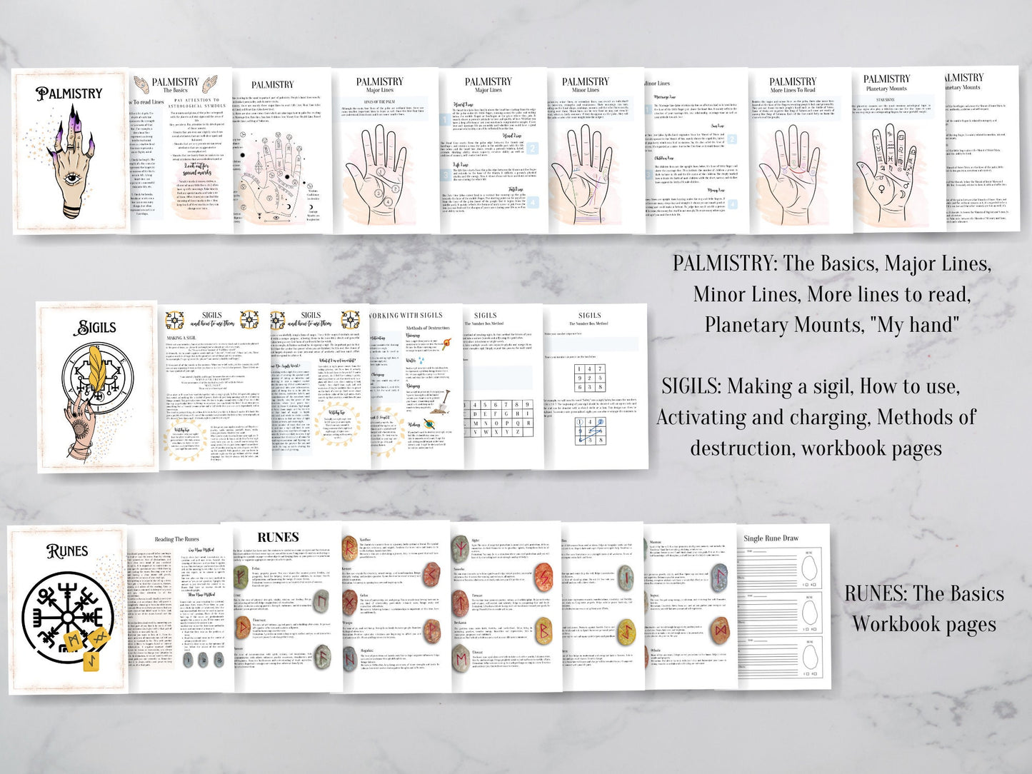 The most beautiful and complete Grimoire for Baby Modern Witches. Full Color. A4, A5, Letter Size. Instant download.