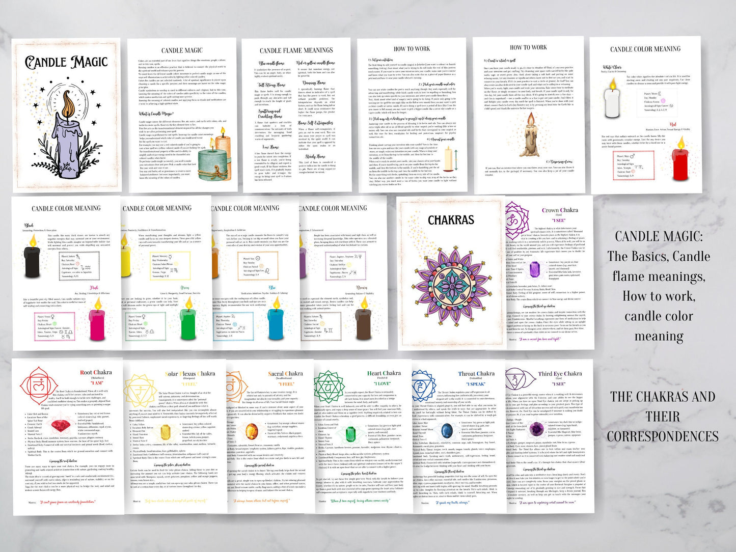 The most beautiful and complete Grimoire for Baby Modern Witches. Full Color. A4, A5, Letter Size. Instant download.