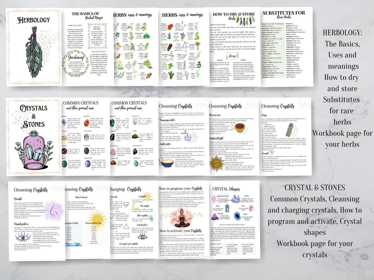 The most beautiful and complete Grimoire for Baby Modern Witches. Full Color. A4, A5, Letter Size. Instant download.