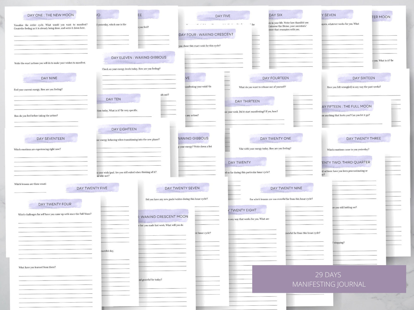 Moon Cycles & Manifestation Journal Printable | Digital Manifestation Guide | Law of Attraction Workbook | Dream Journal | Digital PDF