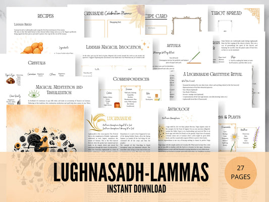 Lughnasadh Lammas Grimoire Pages, Pagan Holidays, Witch Printables, Grimoire Printables, Wheel of the Year, Sabbat Pages