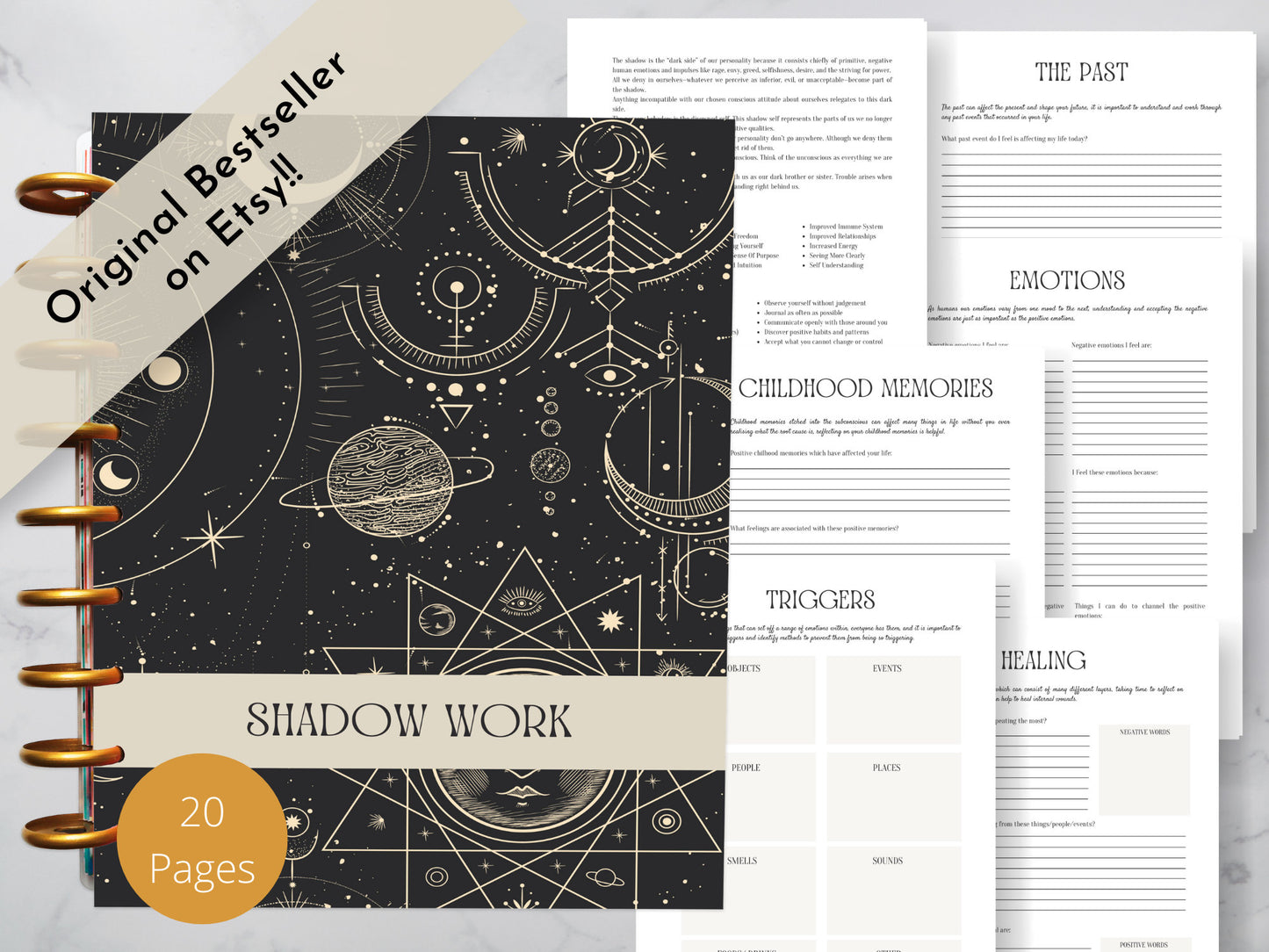 Shadow Work Journal, Printable & Digital Grimoire Pages, Book of Shadows, Mental Health Journal, A4 A5 US Letter
