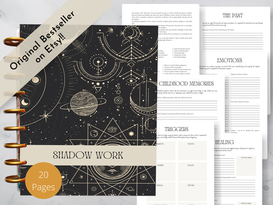 Shadow Work Journal, Printable & Digital Grimoire Pages, Book of Shadows, Mental Health Journal, A4 A5 US Letter
