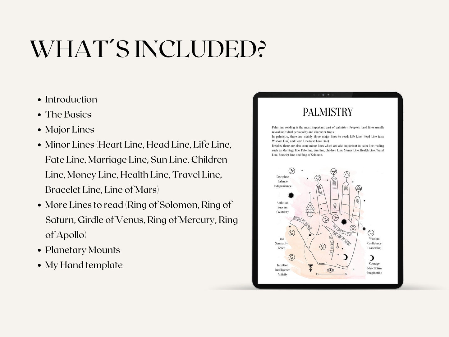 Palmistry Basics, Palm Reading Grimoire Pages, modern grimoire