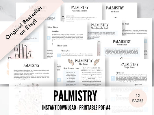 Palmistry Basics, Palm Reading Grimoire Pages, modern grimoire