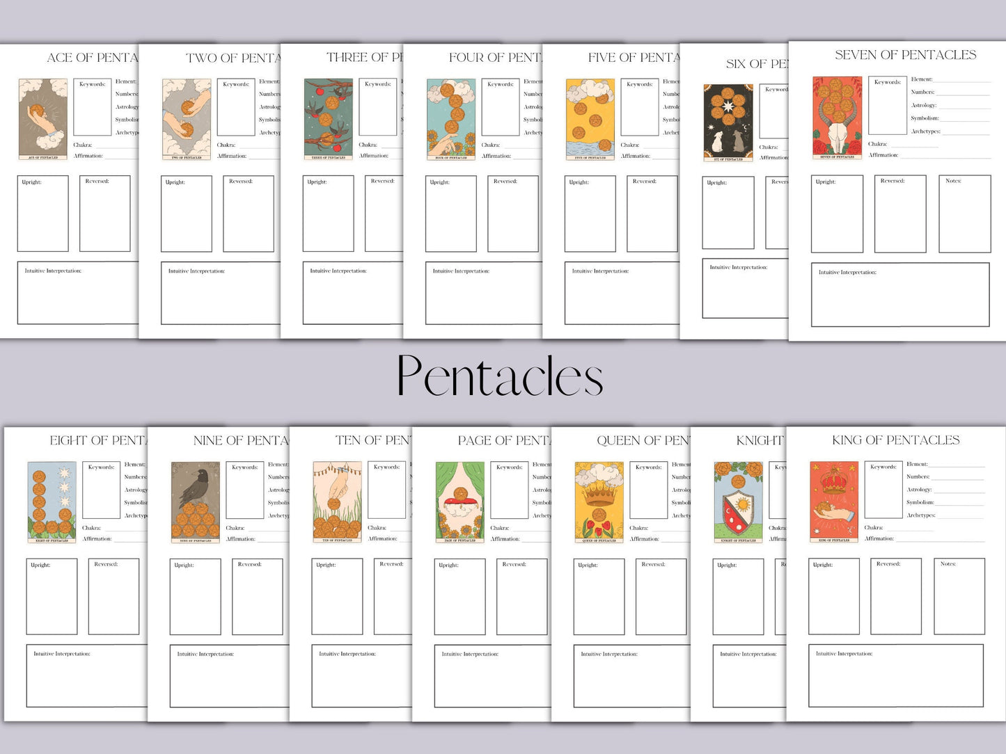 Tarot Study Pages | 78 pages for each card included! | DIY Tarot Notes | Tarot for Beginners, learn tarot | INSTANT DOWNLOAD pdf