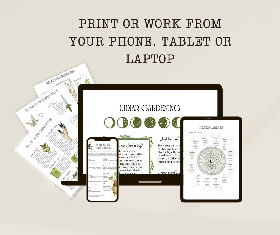 Beautiful Green Witch Grimoire Page, Grimoire Pages, Grimoire Printables, Witch Printables, Book of Shadows Pages, Hedge Witch