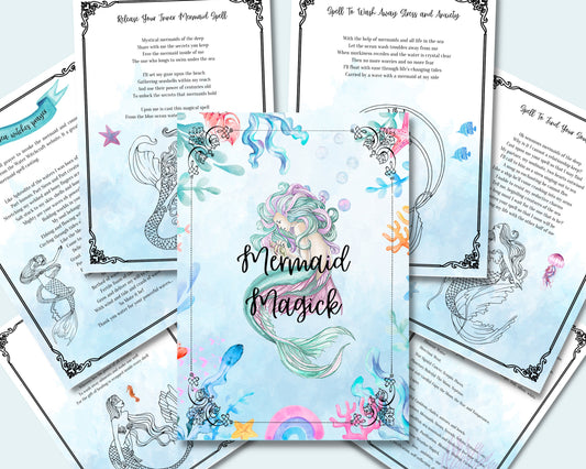 Mermaid Magick- A sea witches prayer- Spells- Book of Shadows- Instant download