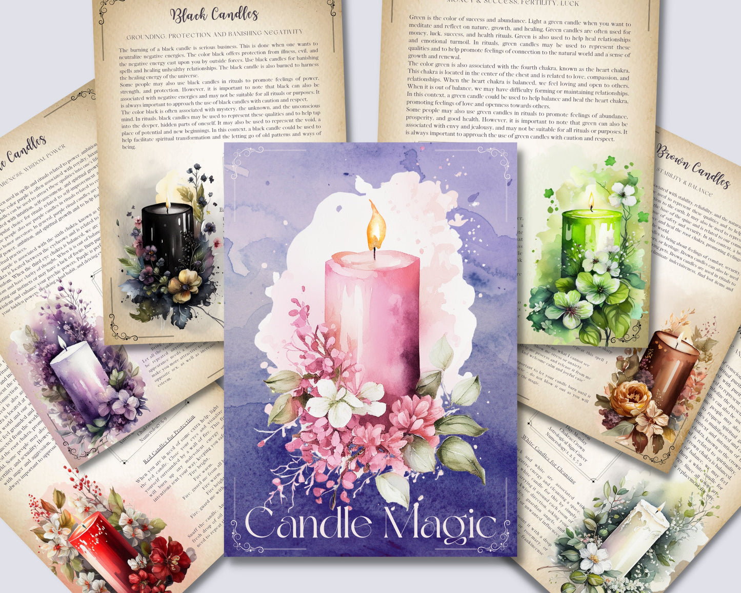 CANDLE MAGIC. Beautiful pages for you Book Of Shadows. Instant download.