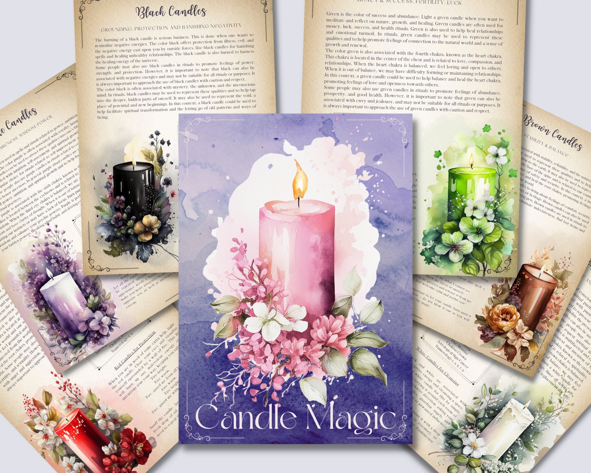 CANDLE MAGIC. Beautiful pages for you Book Of Shadows. Instant download.