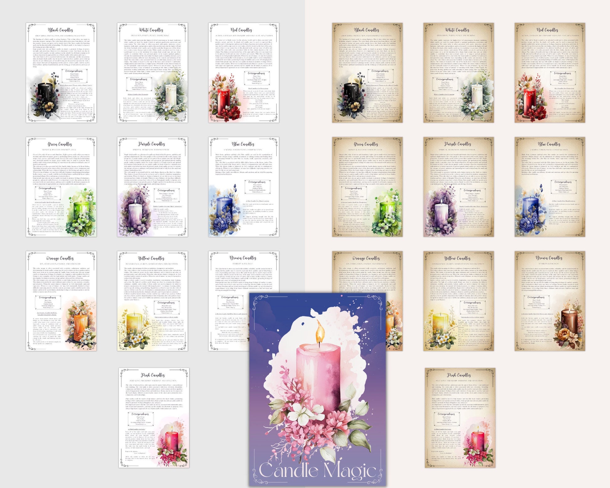 CANDLE MAGIC. Beautiful pages for you Book Of Shadows. Instant download.