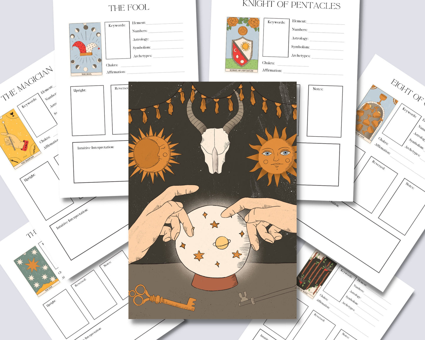 Tarot Study Pages | 78 pages for each card included! | DIY Tarot Notes | Tarot for Beginners, learn tarot | INSTANT DOWNLOAD pdf