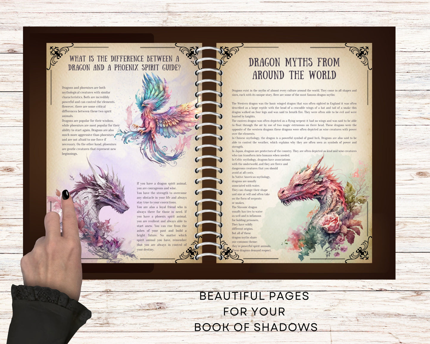 Dragon Magic. Beautiful pages for your Book Of Shadows. Instant download