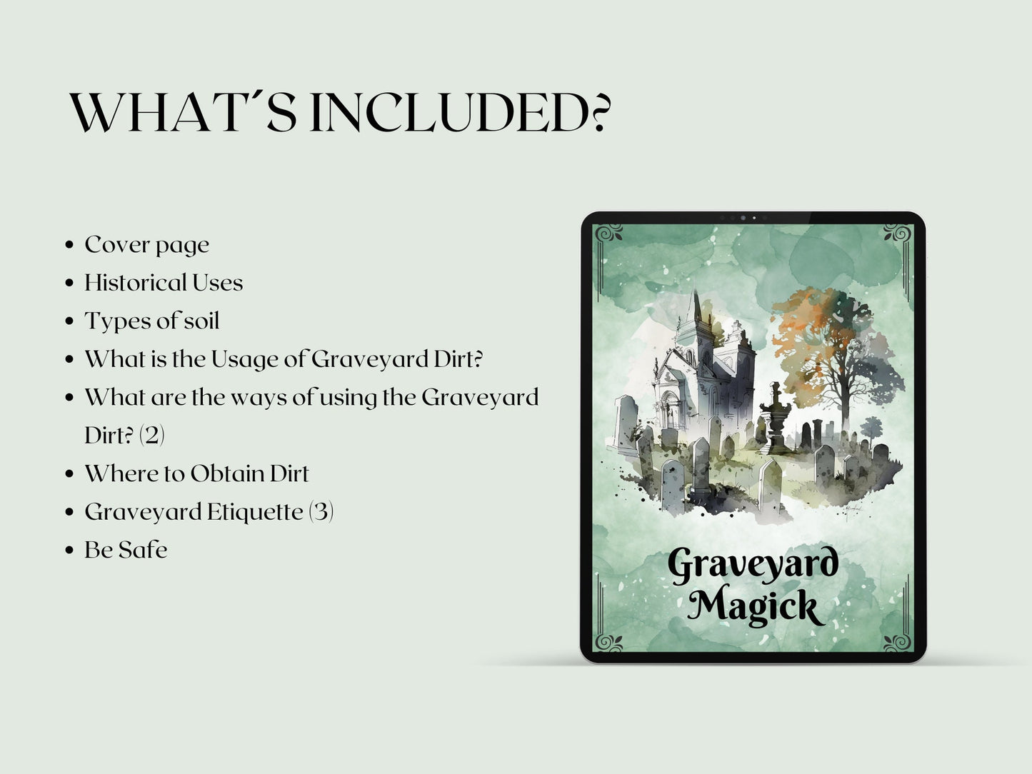Graveyard magick: A Basic Witch's guide. Beautiful pages for your Book Of Shadows. Instant download.
