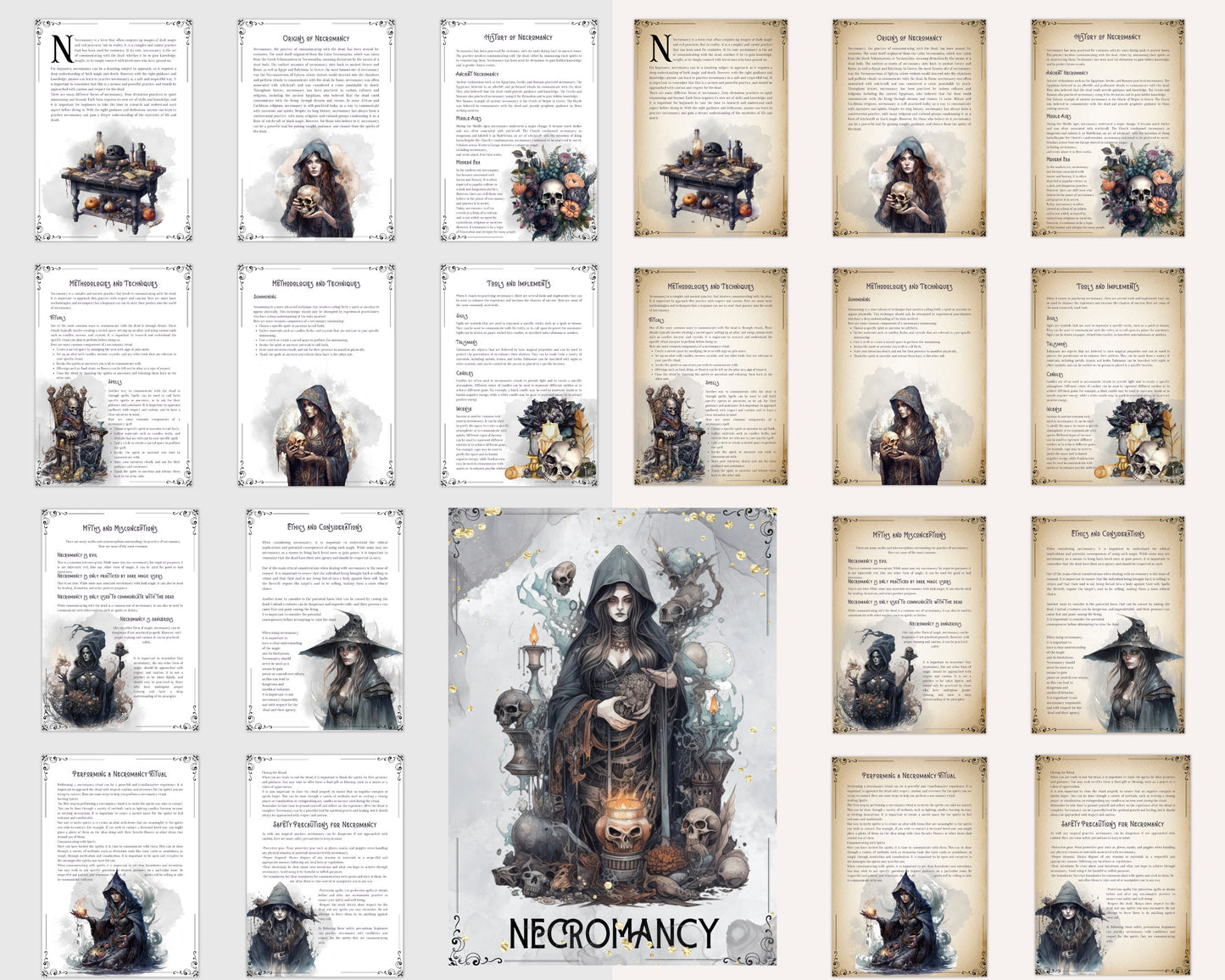 Necromancy for Beginners. Beautiful pages for your Book Of Shadows. Instant download