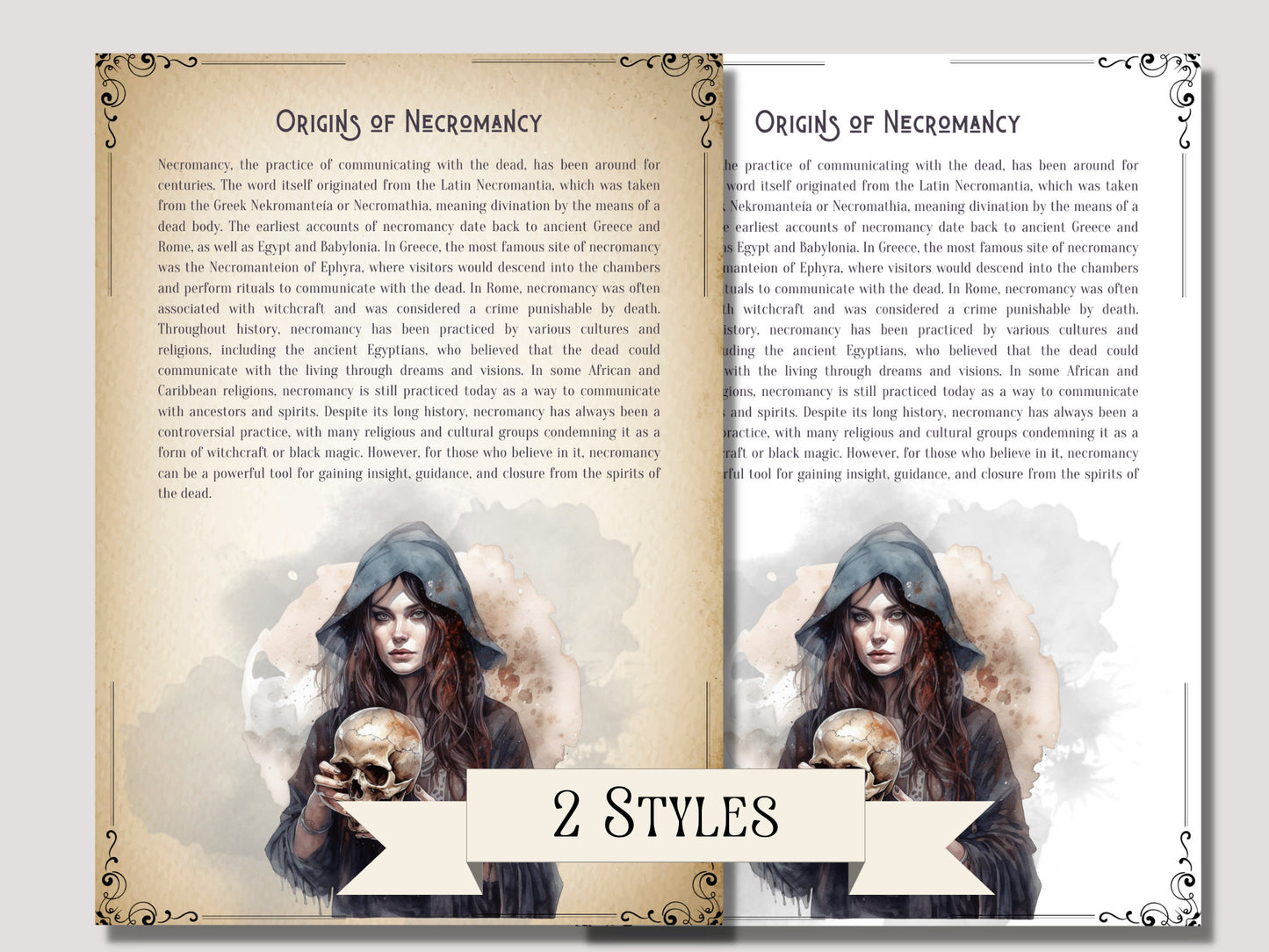 Necromancy for Beginners. Beautiful pages for your Book Of Shadows. Instant download