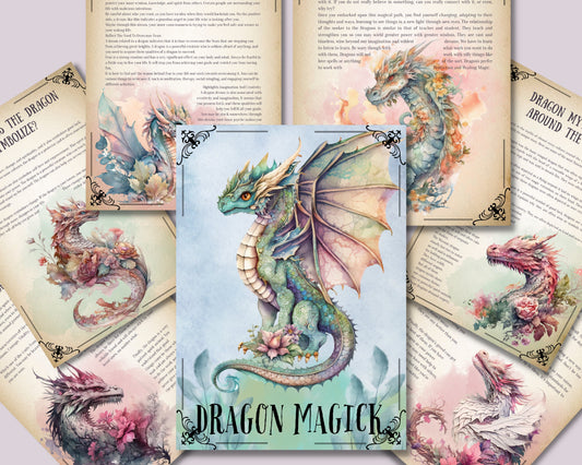 Dragon Magic. Beautiful pages for your Book Of Shadows. Instant download