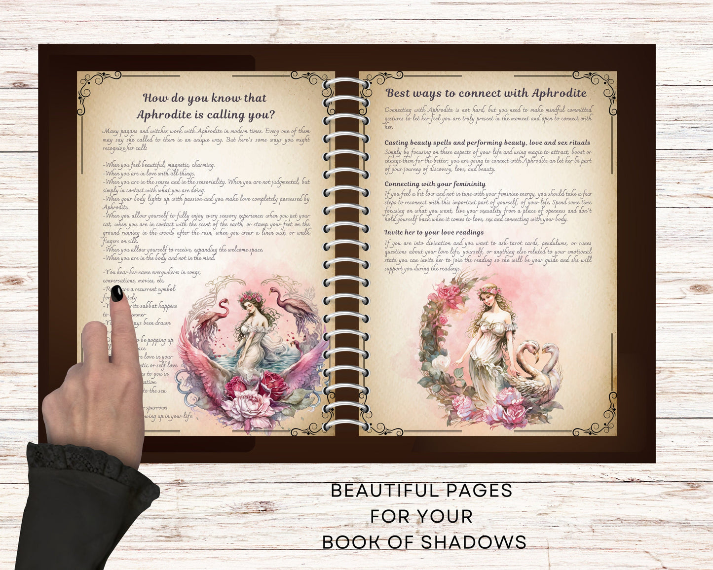 Aphrodite. Beautiful pages for your Book Of Shadows. Instant download