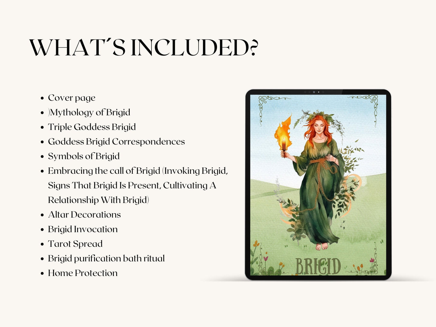 Brigid, Celtic Goddess. Beautiful pages for your Book Of Shadows. Instant Download.