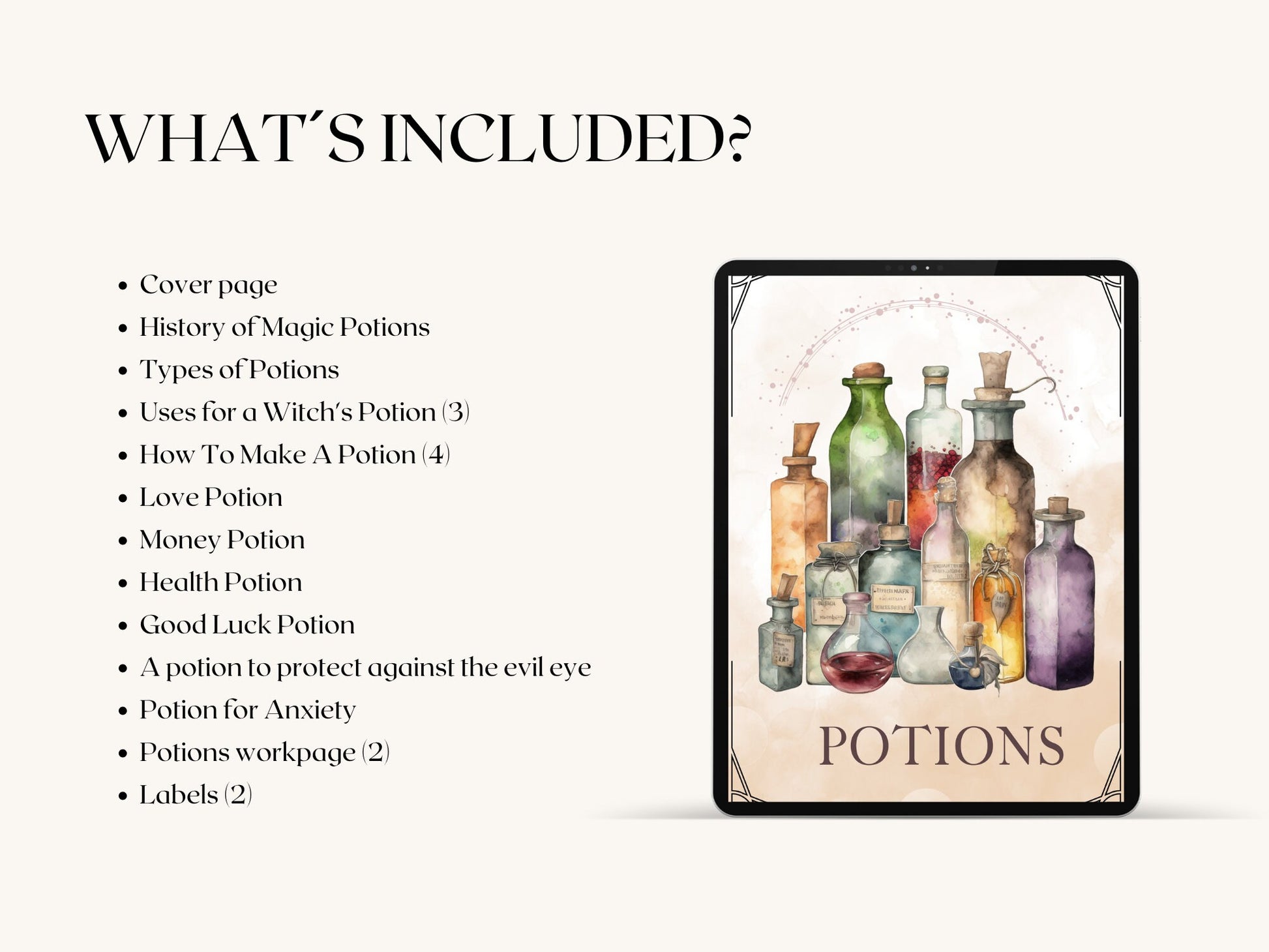 Potions. Beautiful pages for your Book Of Shadows. Instant download.