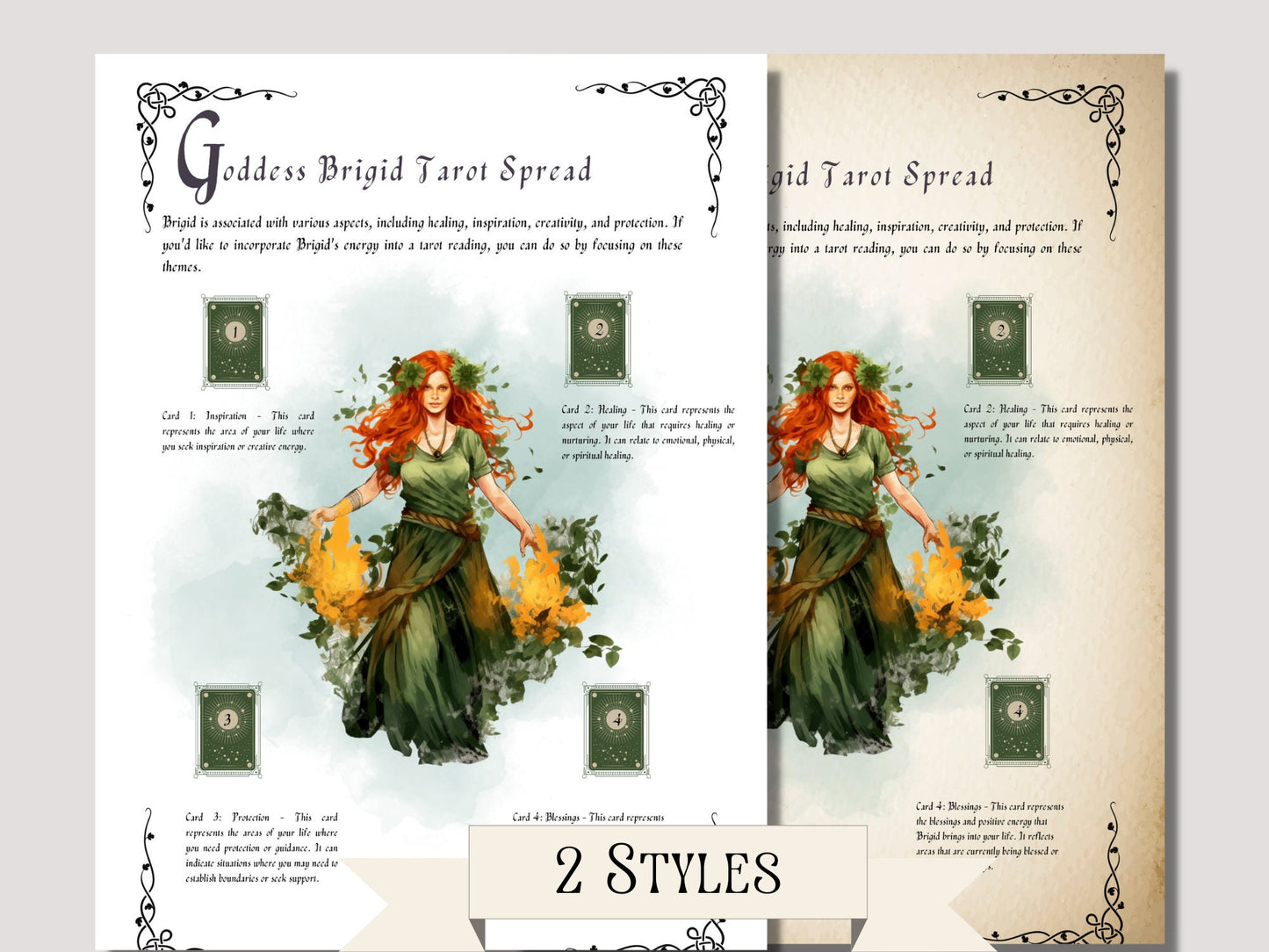 Brigid, Celtic Goddess. Beautiful pages for your Book Of Shadows. Instant Download.