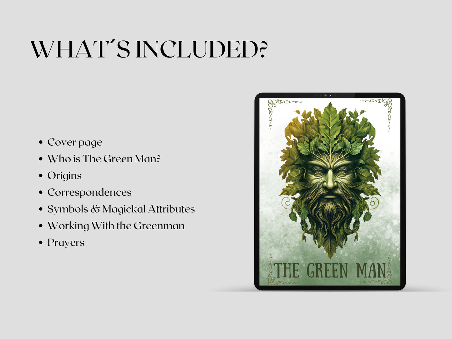 The Green Man. Beautiful pages for your Book Of Shadows. Instant Download