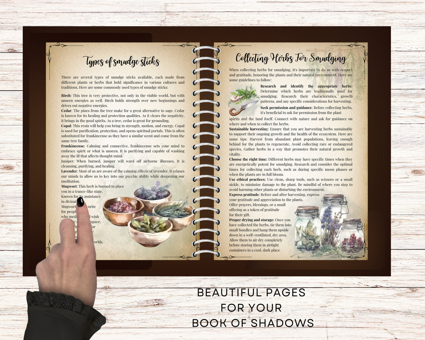 Sacred Smoke. Smudging For Beginners. Beautiful pages for your Book Of Shadows. Instant download