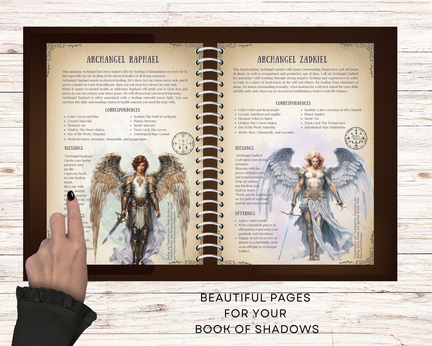 7 ARCHANGELS. Beautiful pages for your Book Of Shadows. Instant Download