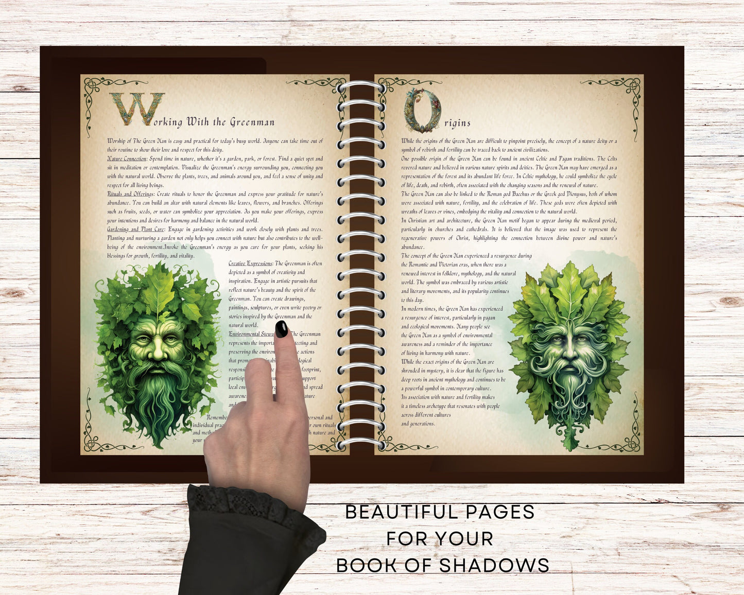 The Green Man. Beautiful pages for your Book Of Shadows. Instant Download