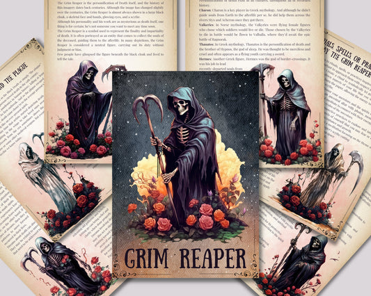 Grim Reaper. Beautiful pages for your Book Of Shadows. Instant download.