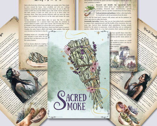 Sacred Smoke. Smudging For Beginners. Beautiful pages for your Book Of Shadows. Instant download