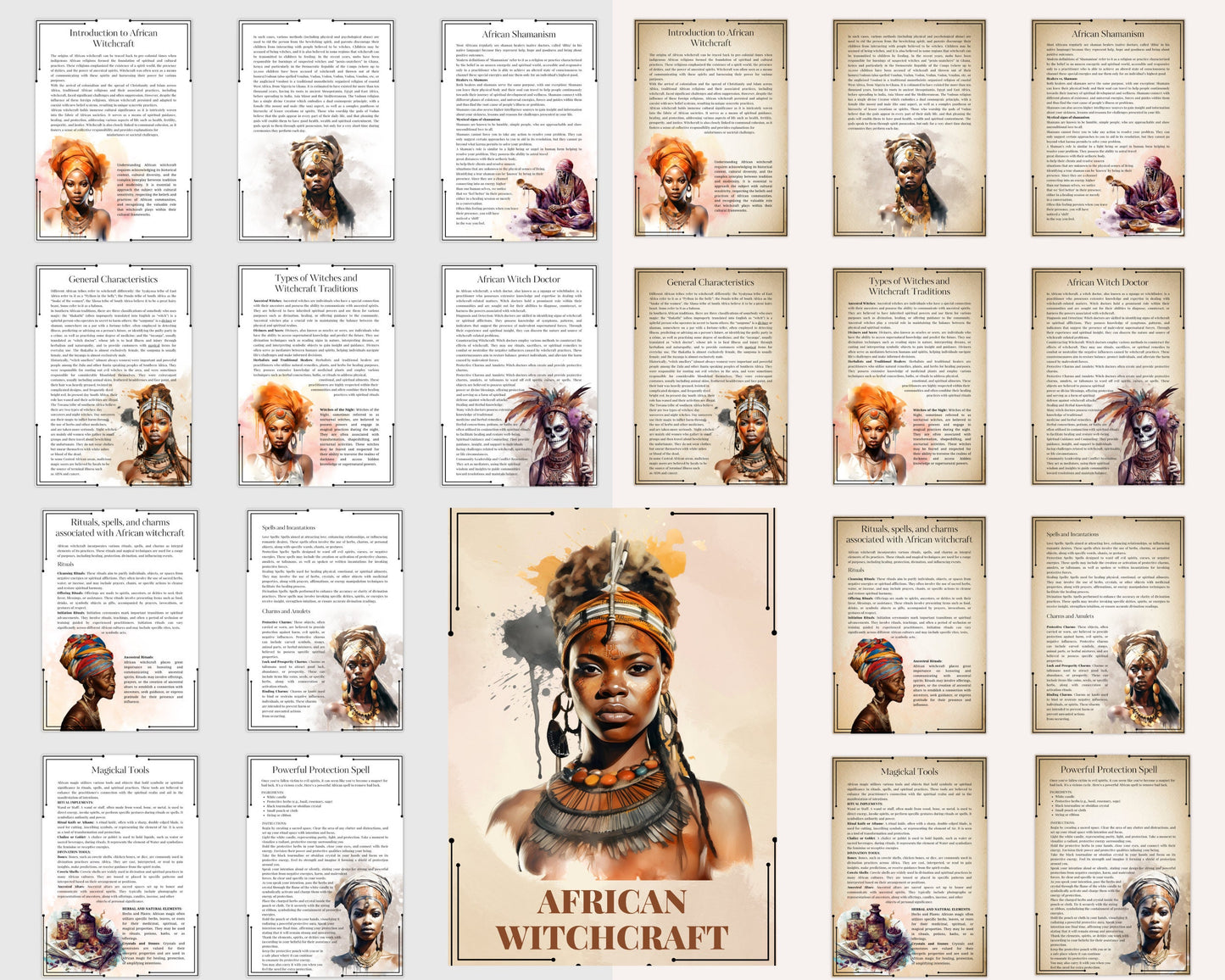 African Witchcraft. Basics. Beautiful pages for your Book Of Shadows. Instant Download