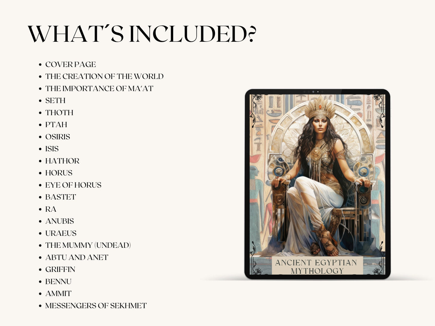 Ancient Egyptian Mythology. Beautiful pages for your Book Of Shadows. Instant download.
