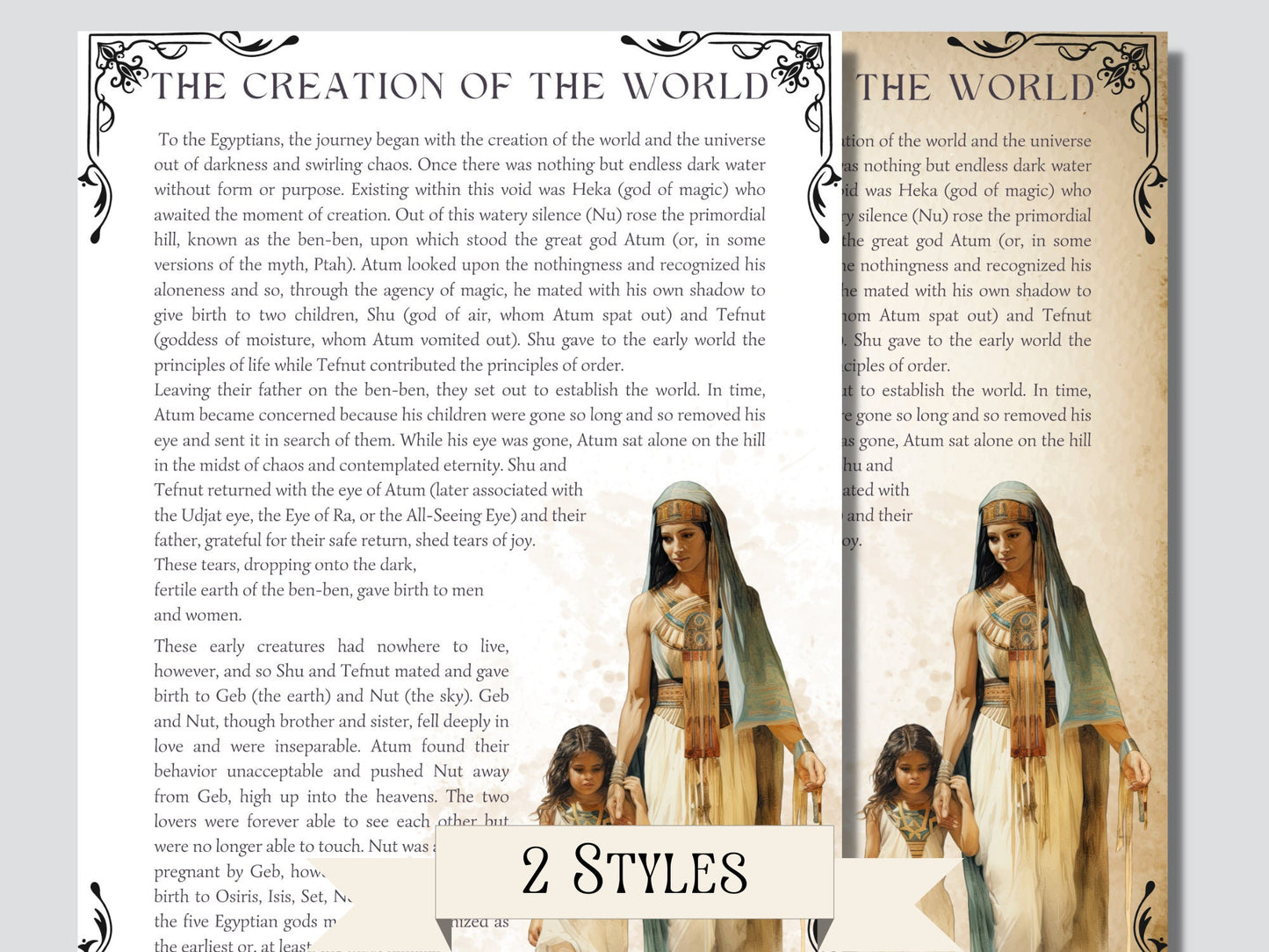Ancient Egyptian Mythology. Beautiful pages for your Book Of Shadows. Instant download.