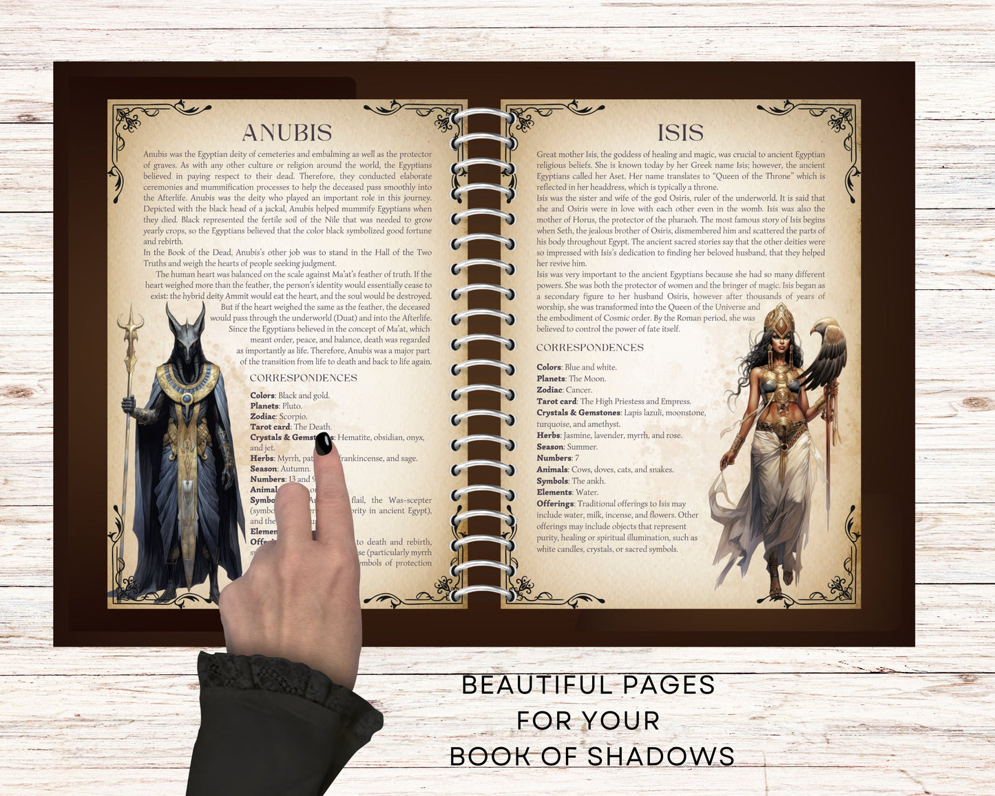 Ancient Egyptian Mythology. Beautiful pages for your Book Of Shadows. Instant download.