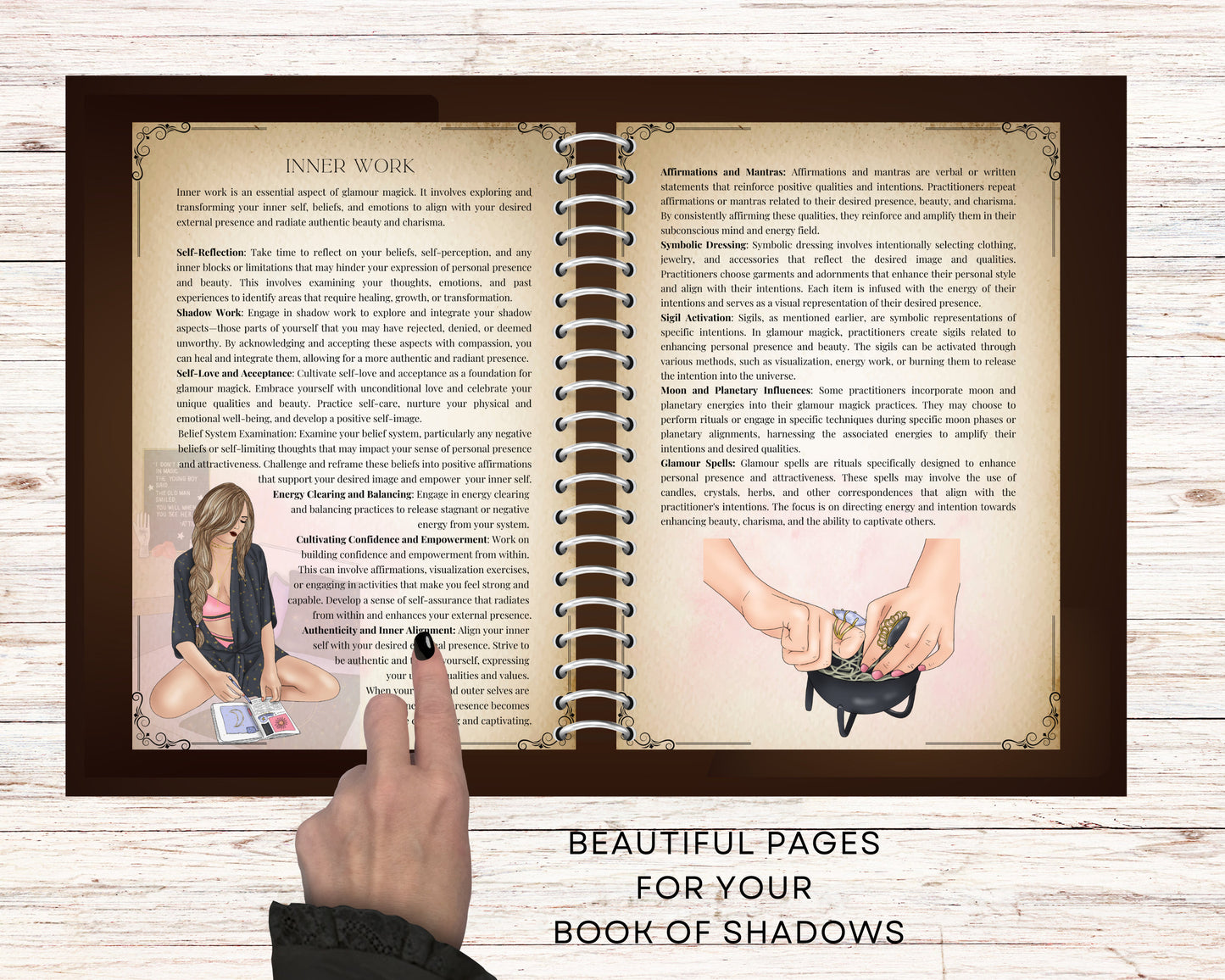 Glamour Magick + BONUS (Beauty Planner, Self-care planner). Beautiful pages for your BOS. Instant download.