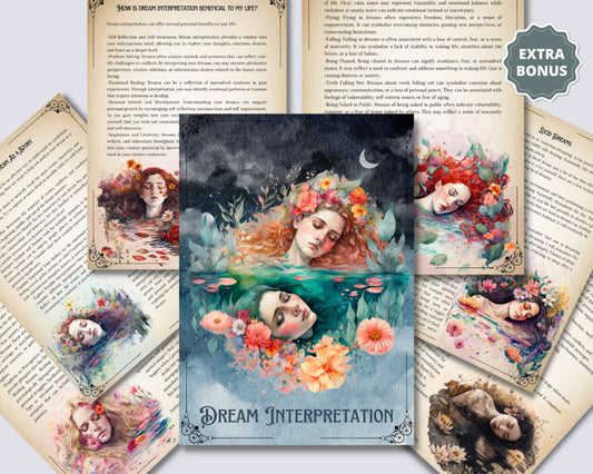Dream Interpretation + BONUS. Beautiful pages for your Book Of Shadows. Instant Download.