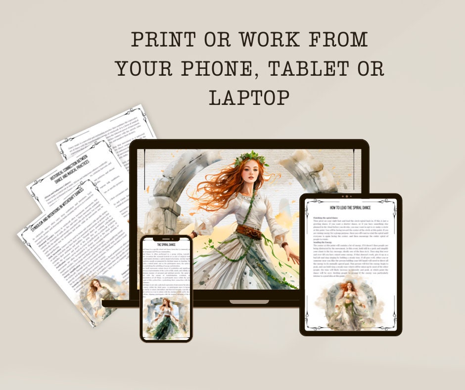 Dance Magick. Beautiful pages for your Book Of Shadows. Instant download.