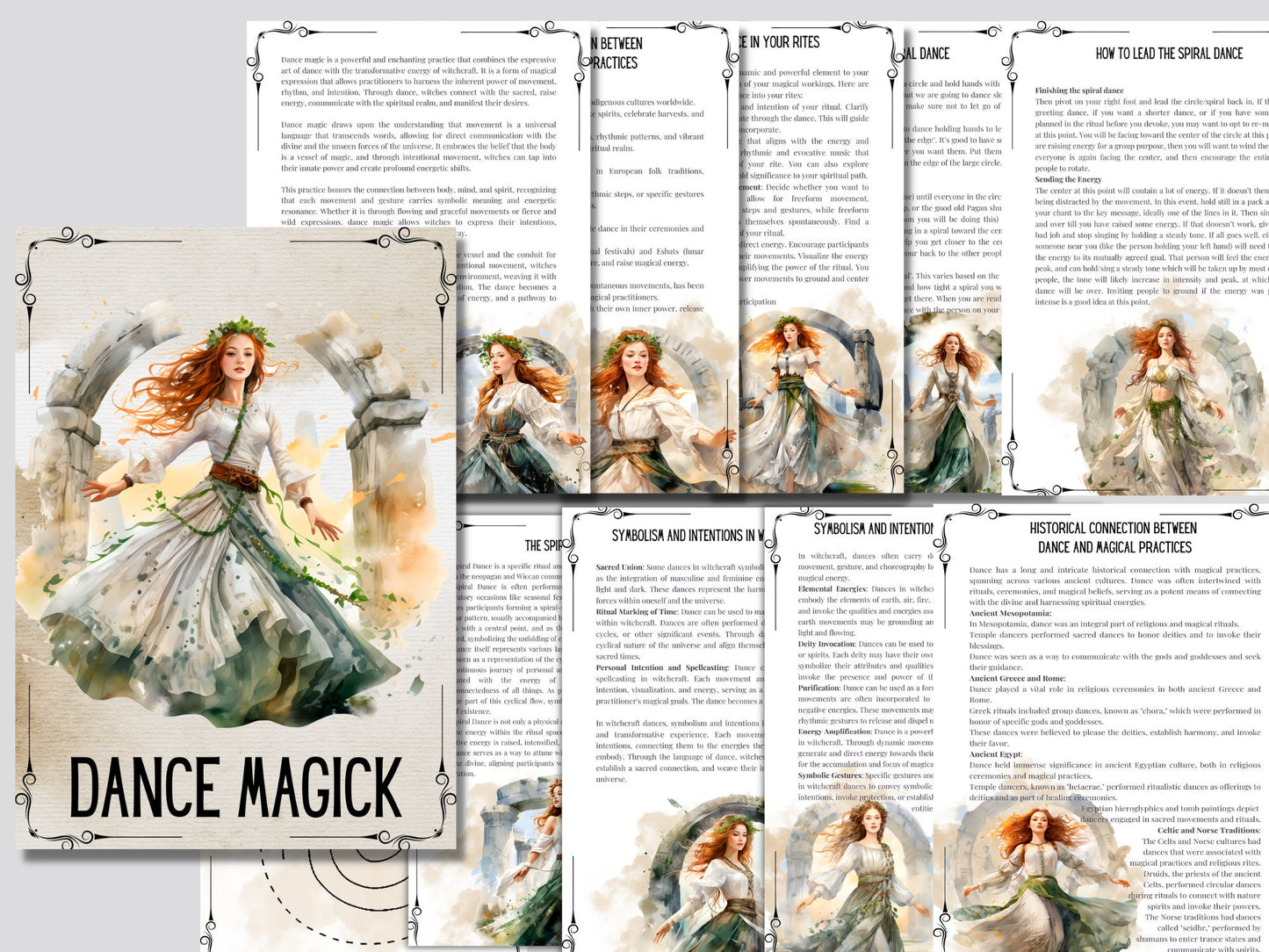 Dance Magick. Beautiful pages for your Book Of Shadows. Instant download.