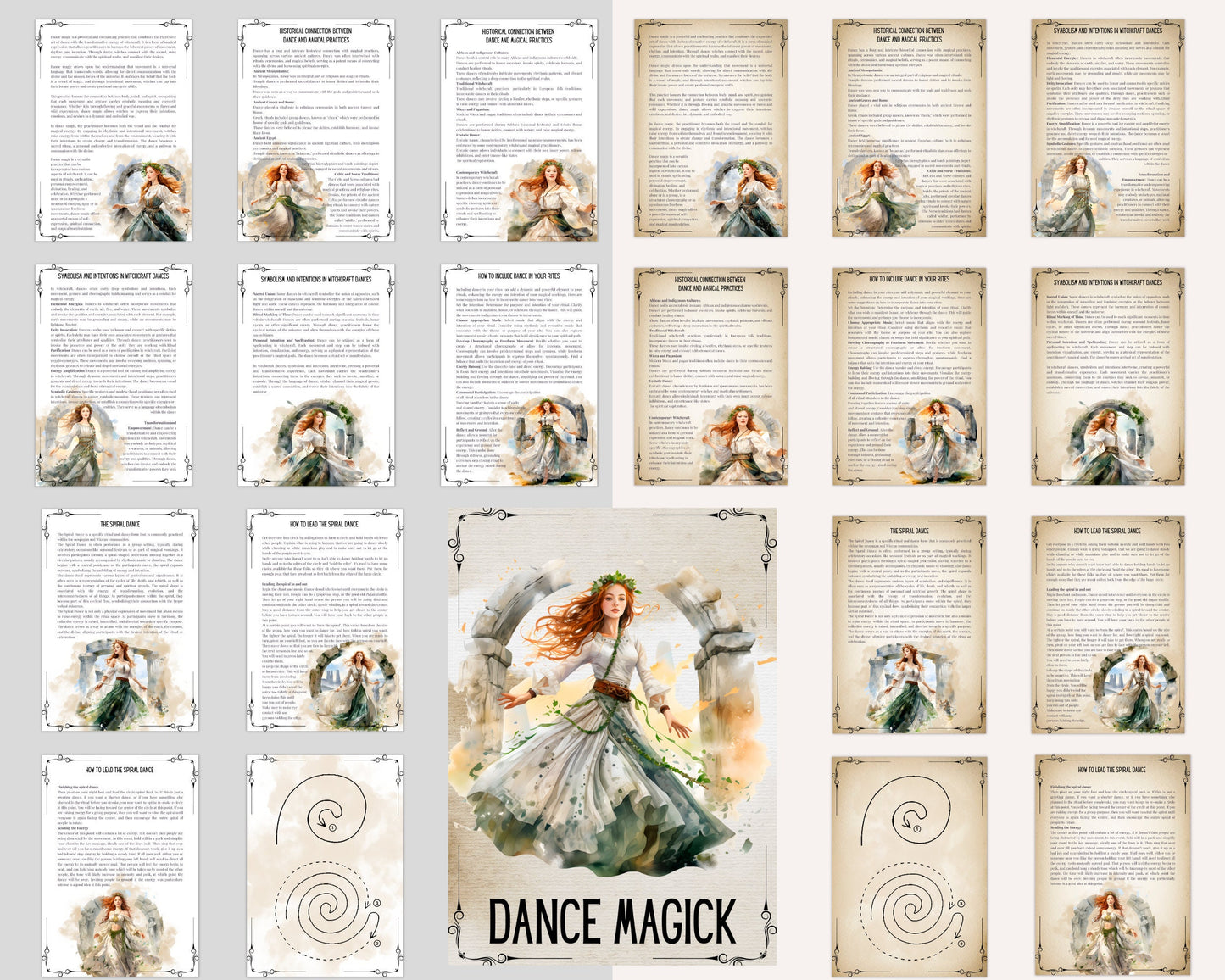 Dance Magick. Beautiful pages for your Book Of Shadows. Instant download.
