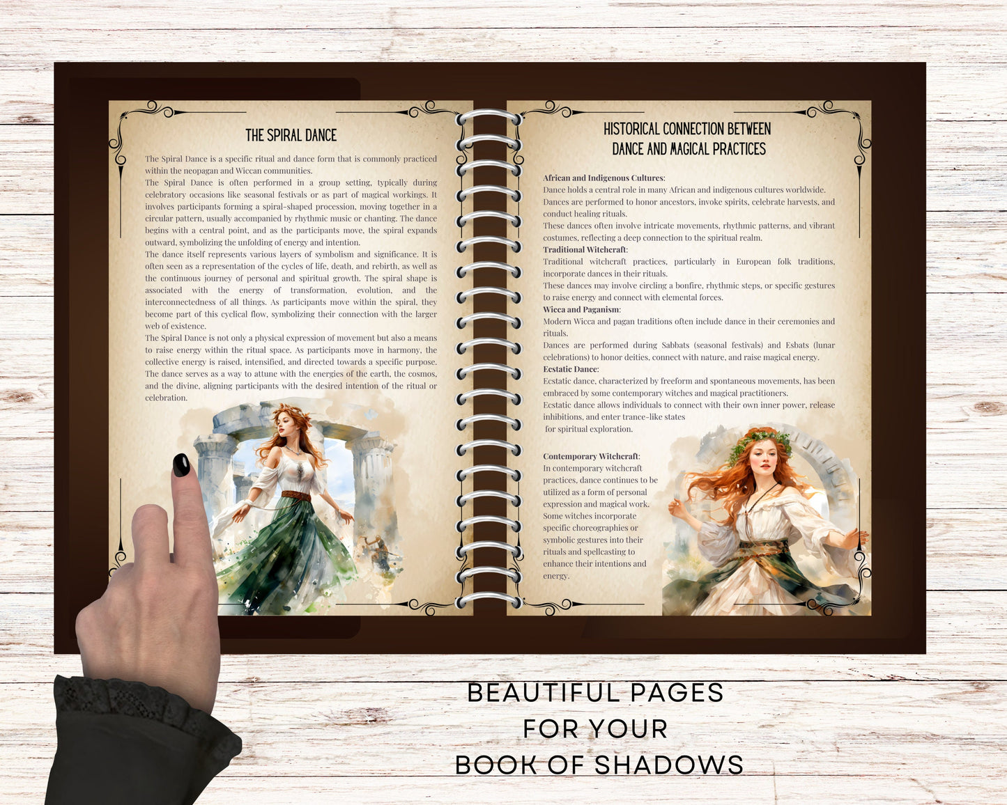 Dance Magick. Beautiful pages for your Book Of Shadows. Instant download.