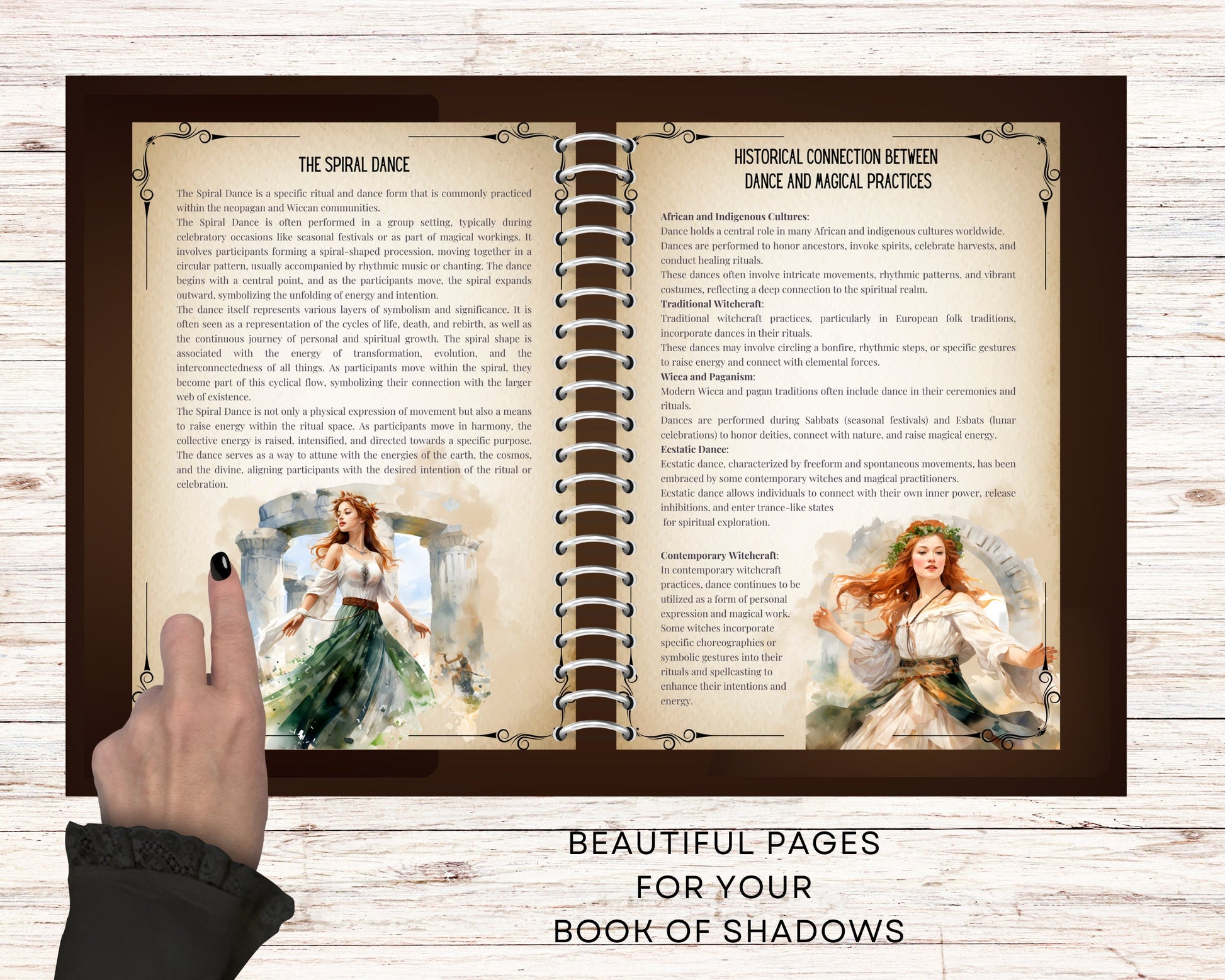 Dance Magick. Beautiful pages for your Book Of Shadows. Instant download.
