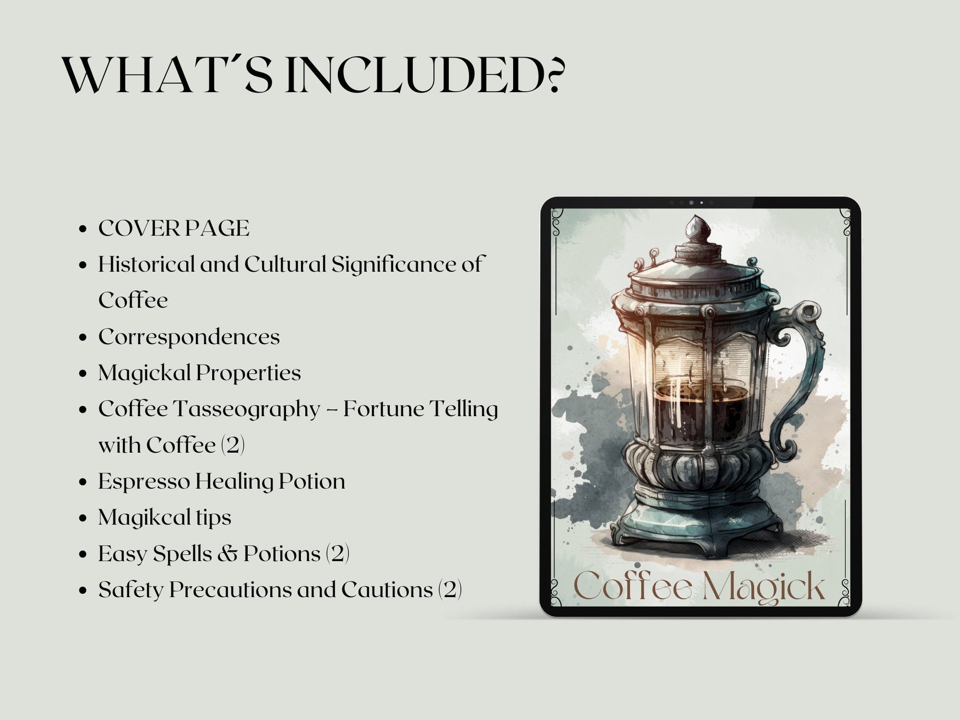 Coffee Magick. Beautiful pages for your Book Of Shadows. Instant download
